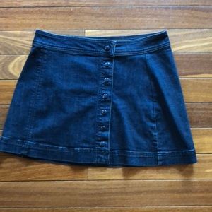 Free people denim button up mini skirt